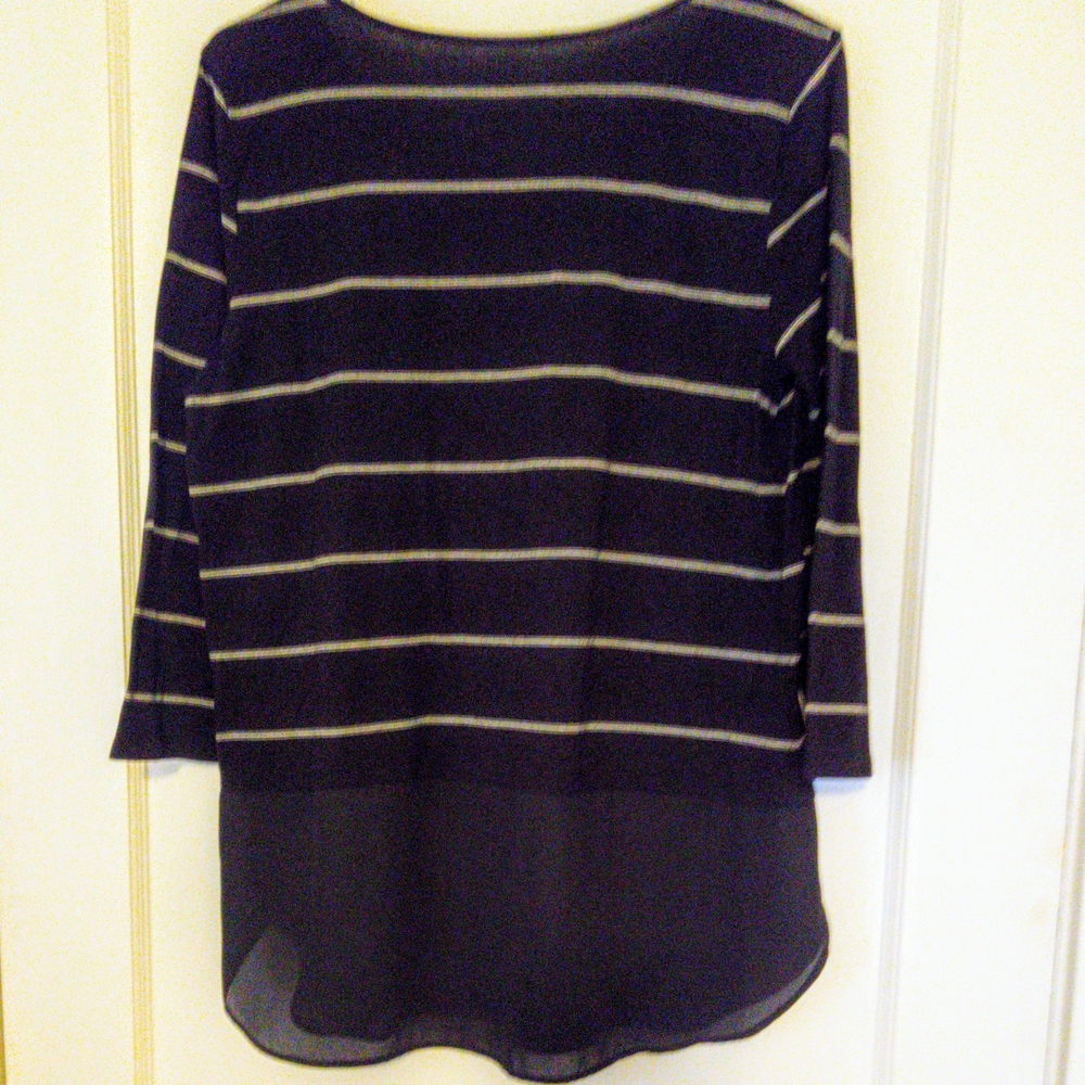 a.n.a Black and White Boxy Tunic Blouse